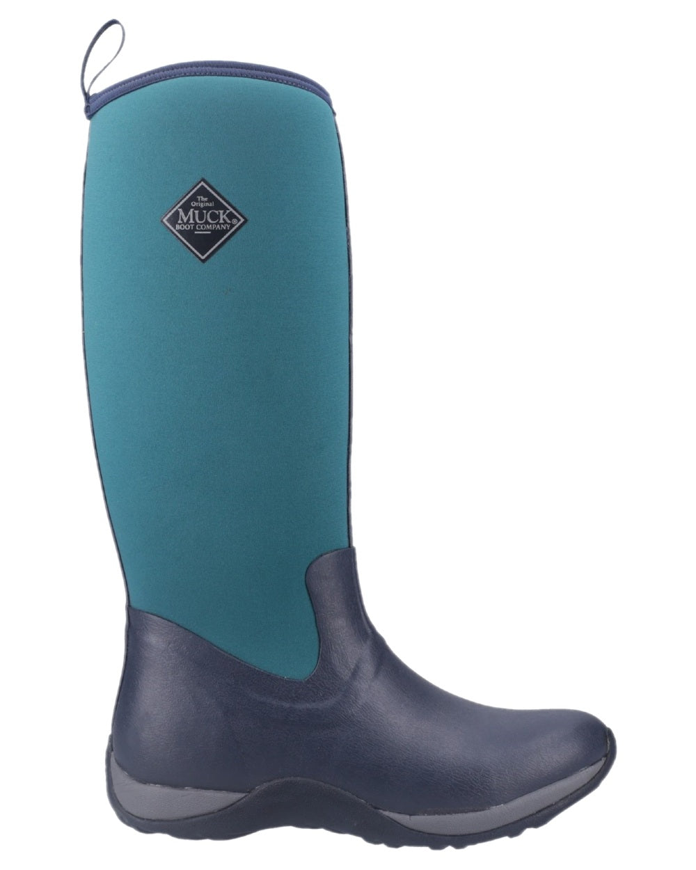 Navy Spruce Coloured Muck Boots Womens Arctic Adventure Tall Boots on white background 