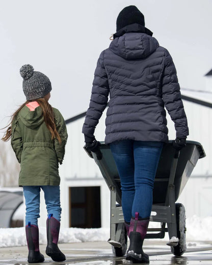 Magenta Digi Fade Print Coloured Muck Boots Womens Arctic Sport II Mid Wellingtons On A Outdoor Background 