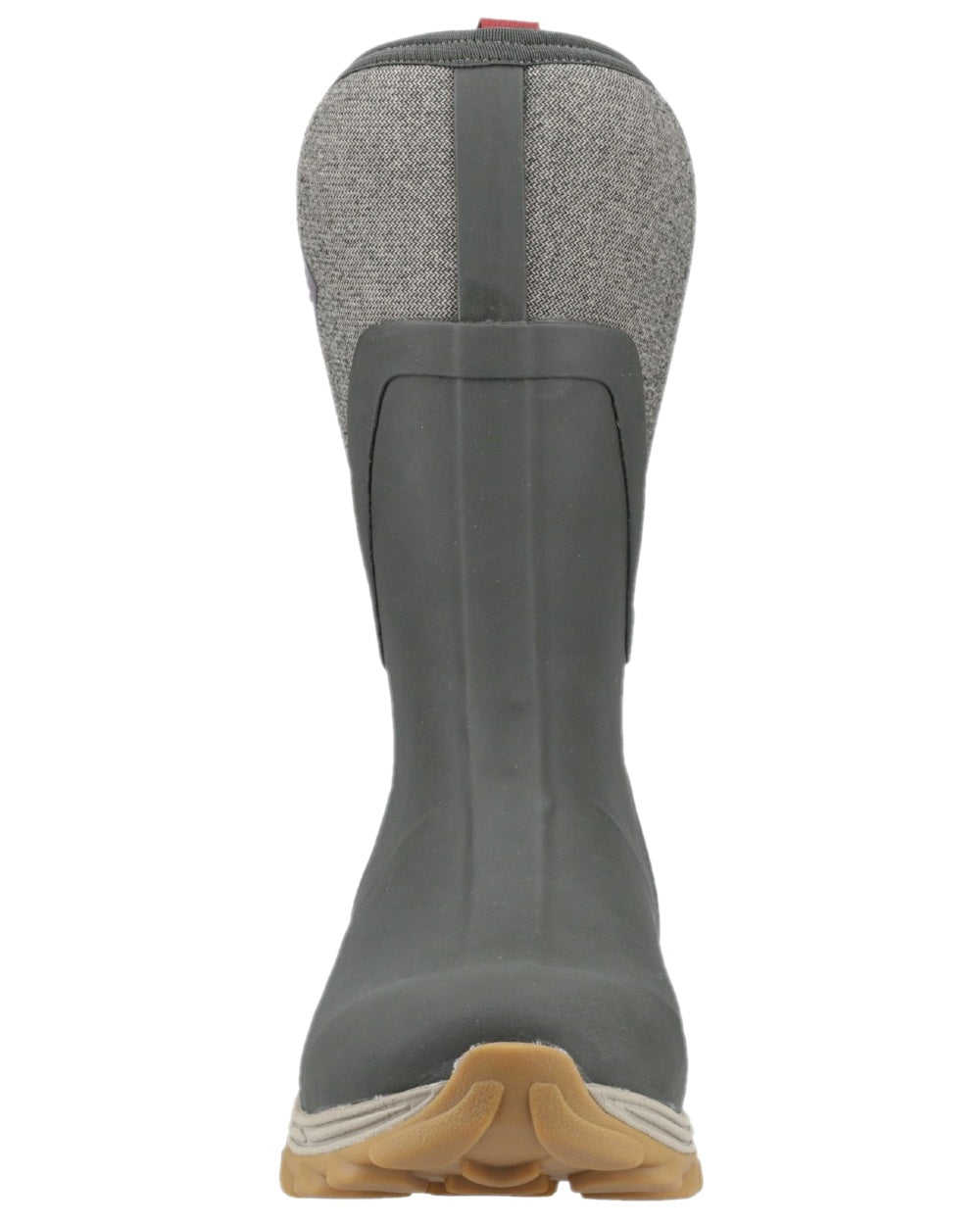 Olive Herringbone Print Coloured Muck Boots Womens Arctic Sport II Mid Wellingtons on white background 