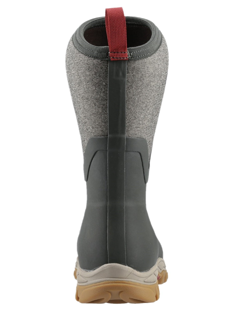 Olive Herringbone Print Coloured Muck Boots Womens Arctic Sport II Mid Wellingtons on white background 