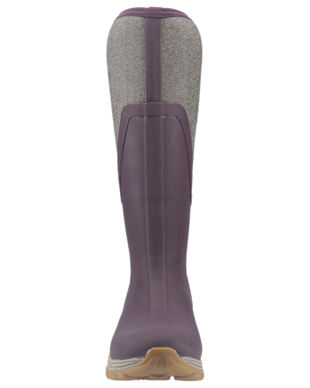 Wine Herringbone Print Coloured Muck Boots Womens Arctic Sport II Tall Wellingtons on white background 