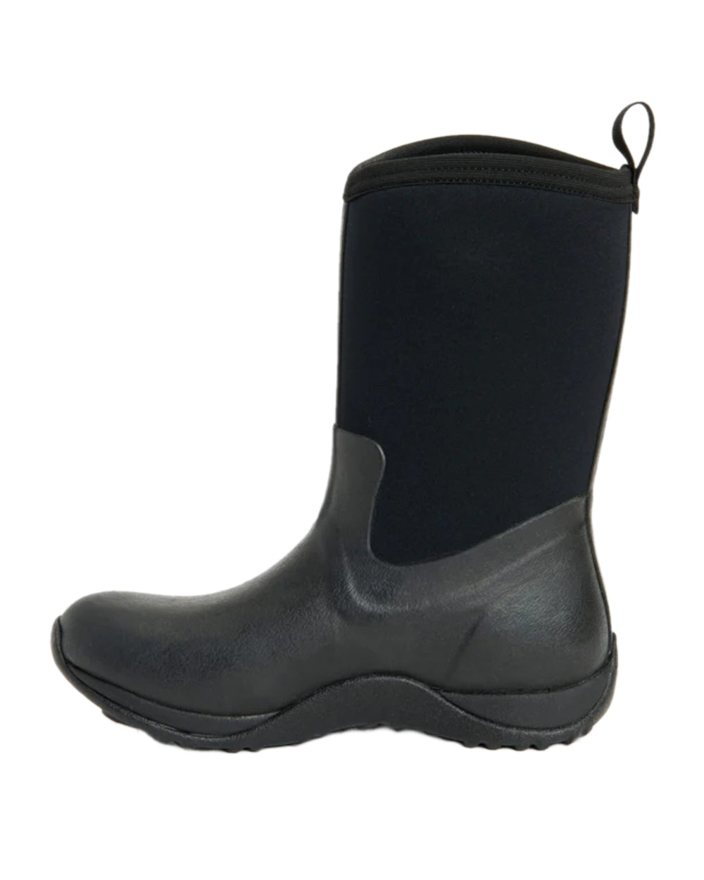 Black Coloured Muck Boots Womens Arctic Weekend Mid Wellingtons on white background 