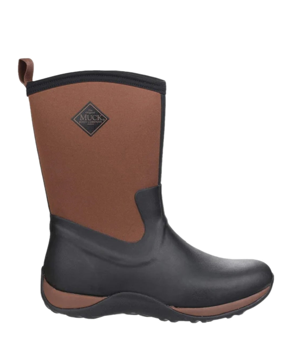 Tan Coloured Muck Boots Womens Arctic Weekend Mid Wellingtons on white background 