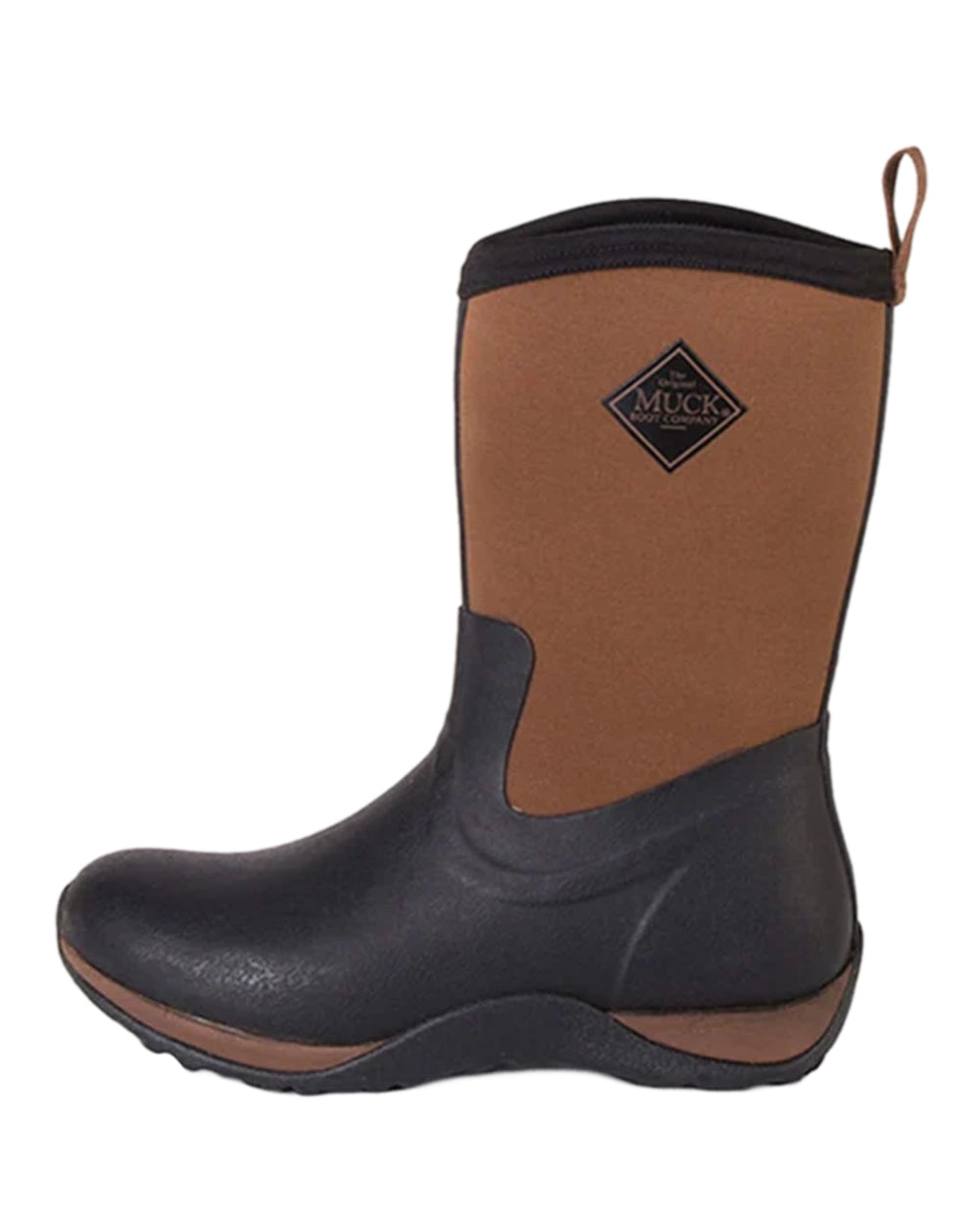 Tan Coloured Muck Boots Womens Arctic Weekend Mid Wellingtons on white background 