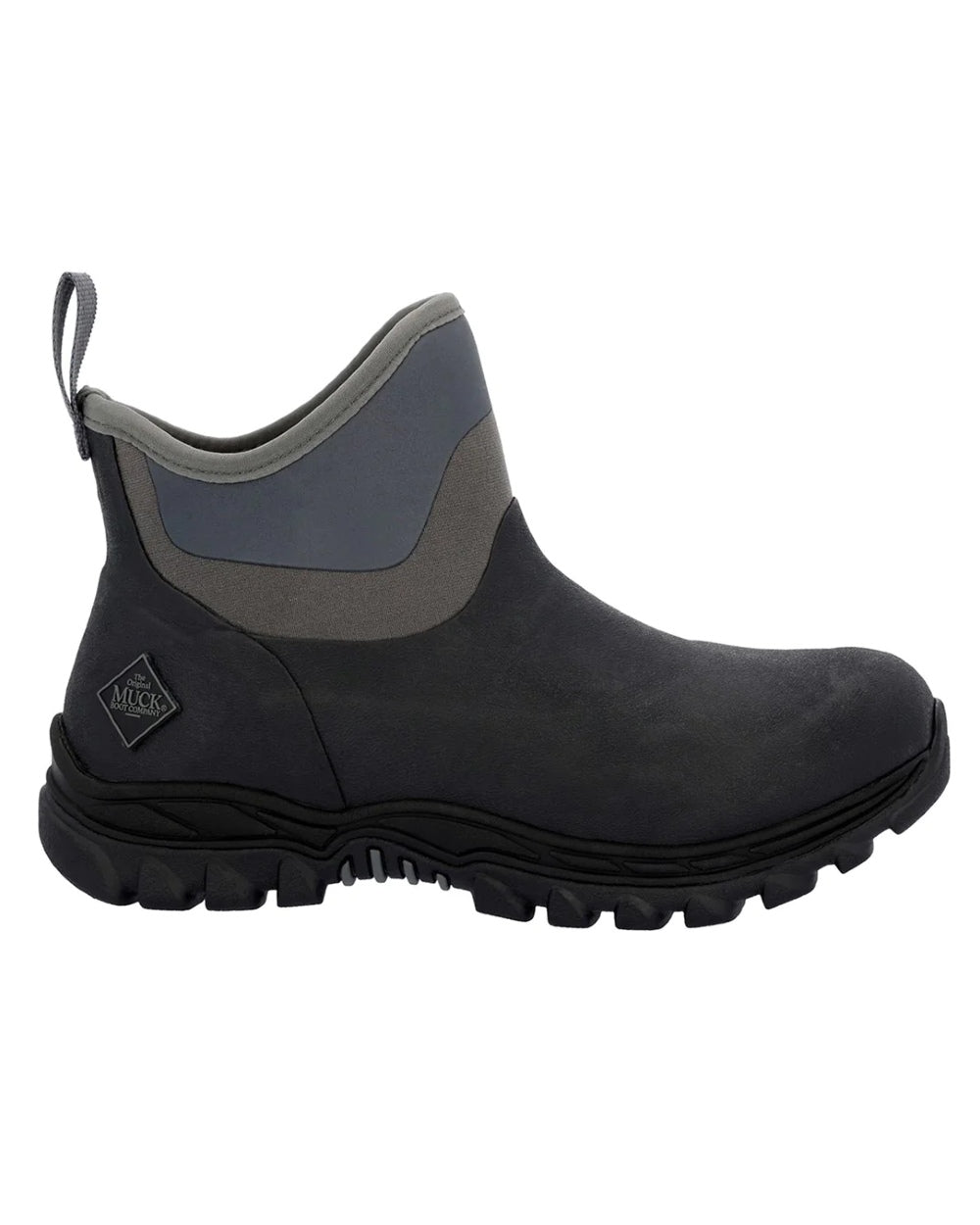 Black Coloured Muck Boots Womens Arctic Sport II Ankle Boots On A White Background 