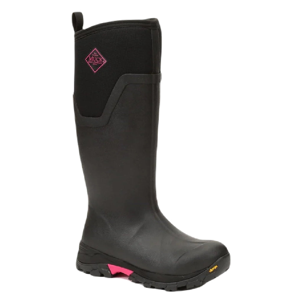 Muck Boots Womens Arctic Ice Tall Boots in Black Hot Pink 