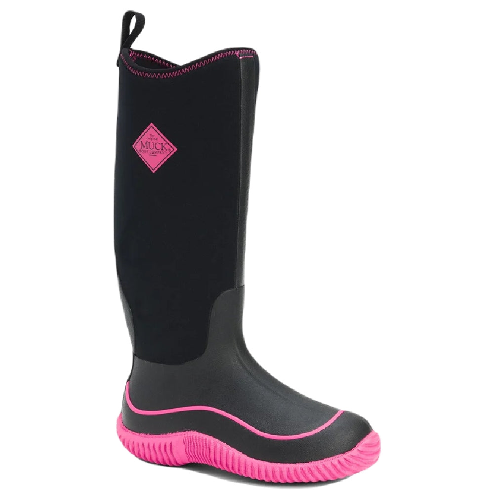 Muck Boots Womens Hale Wellingtons in Black/Pink 