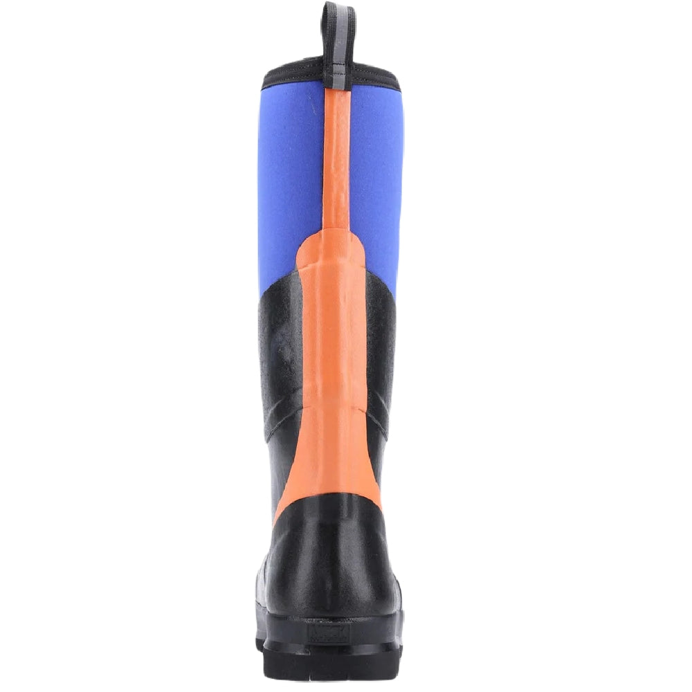 Muck Boots Chore Max Steel Toe S5 Tall Boots in Blue Orange 