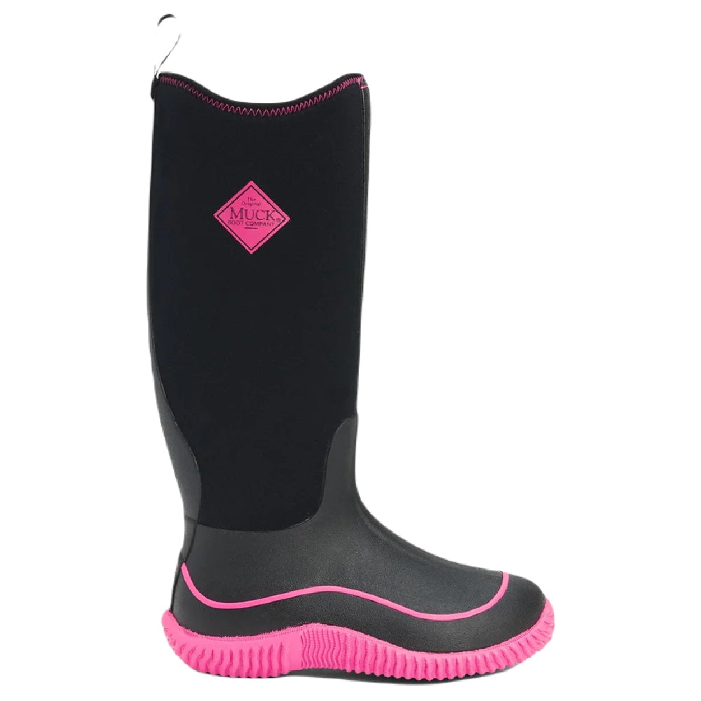 Muck Boots Womens Hale Wellingtons in Black/Pink 