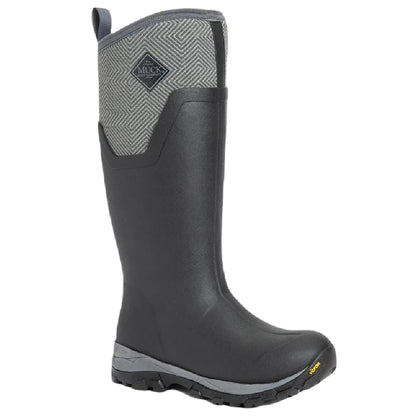 Muck Boots Womens Arctic Ice Tall Boots in Black Grey Geometric 