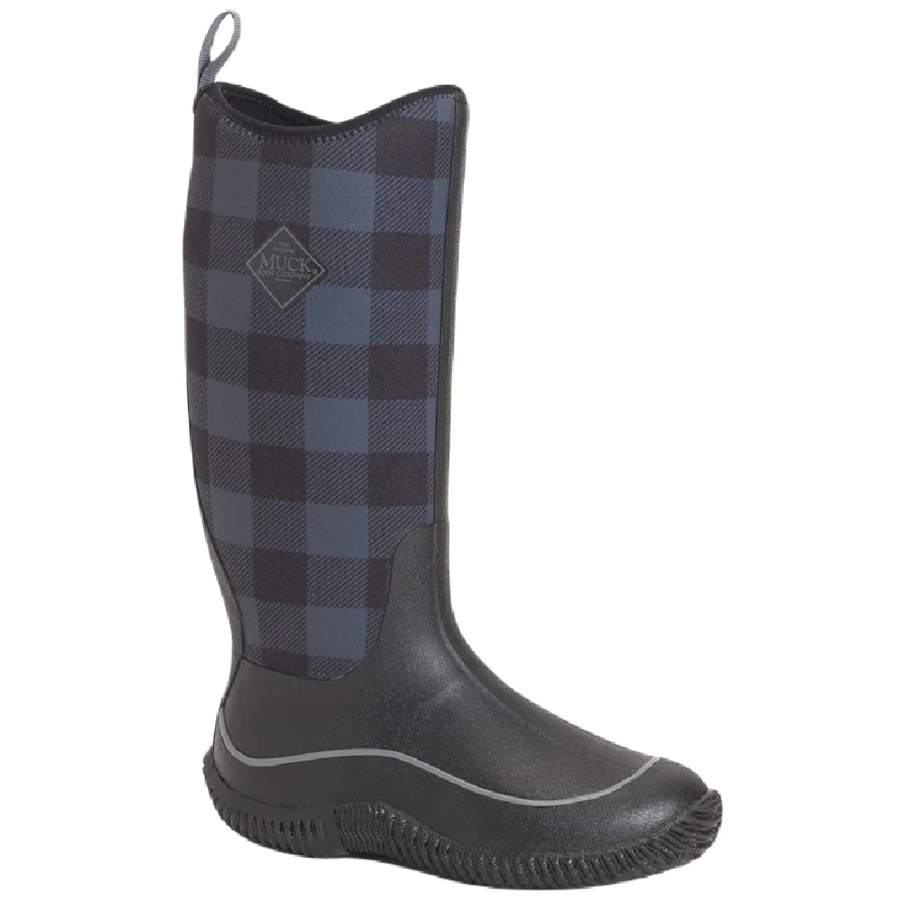 Muck Boots Womens Hale Wellingtons in Black/Grey Plaid 
