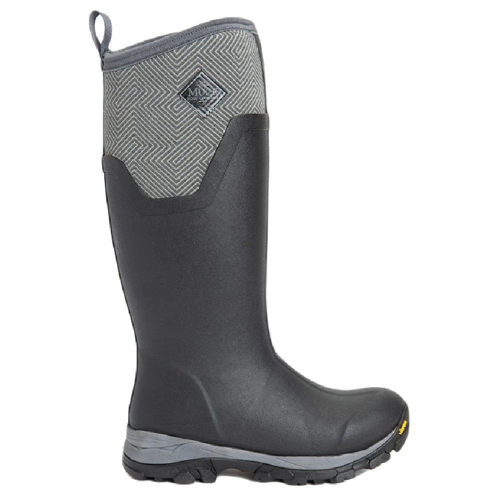 Muck Boots Womens Arctic Ice Tall Boots in Black Grey Geometric 