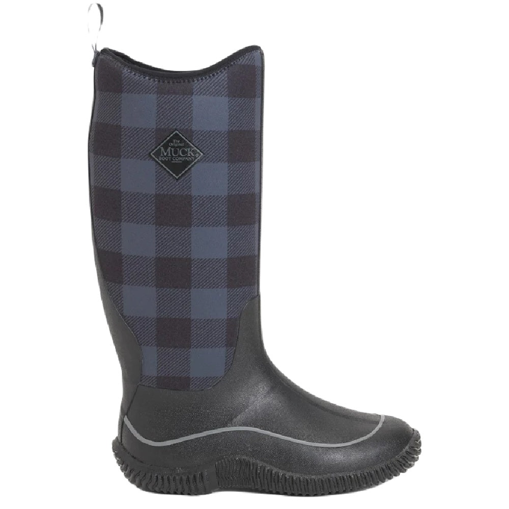 Muck Boots Womens Hale Wellingtons in Black/Grey Plaid 