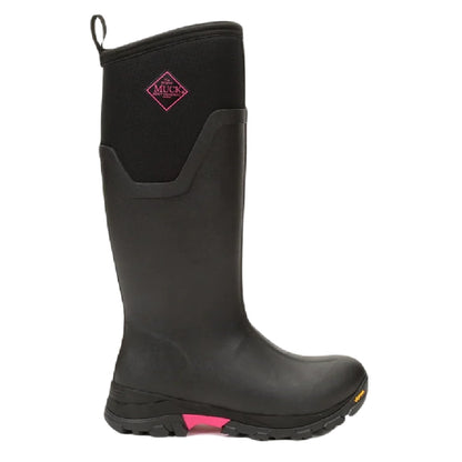 Muck Boots Womens Arctic Ice Tall Boots in Black Hot Pink 