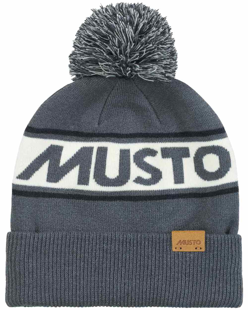 Ombre Blue Coloured Musto Bobble Hat on white background 