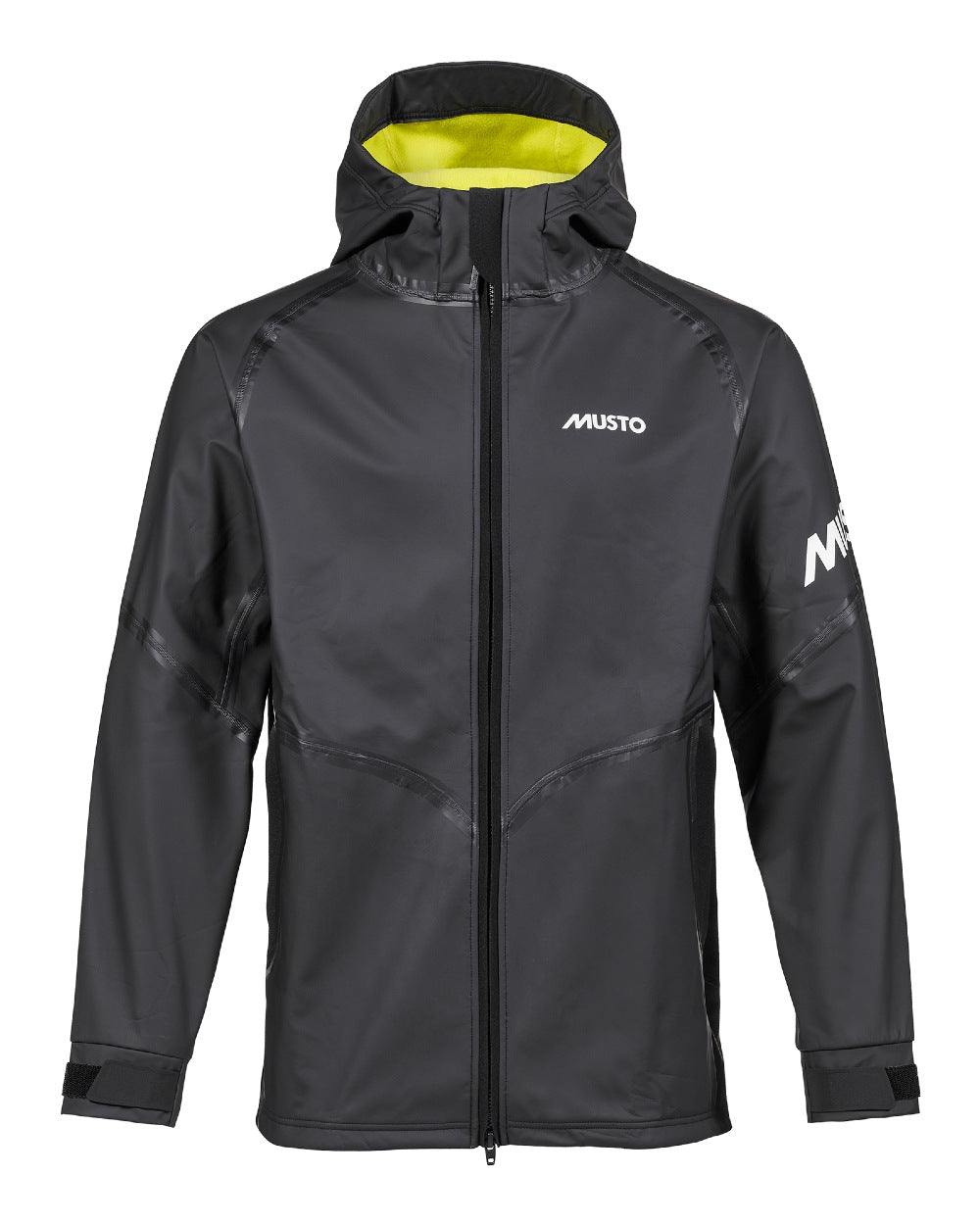 Black coloured Musto Champ Aqua Hoodie Jacket on white background 