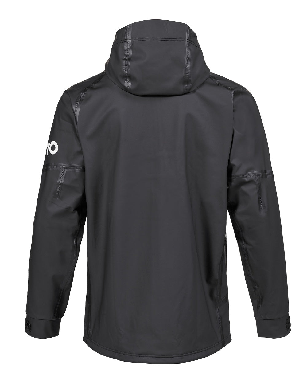 Black coloured Musto Champ Aqua Hoodie Jacket on white background 