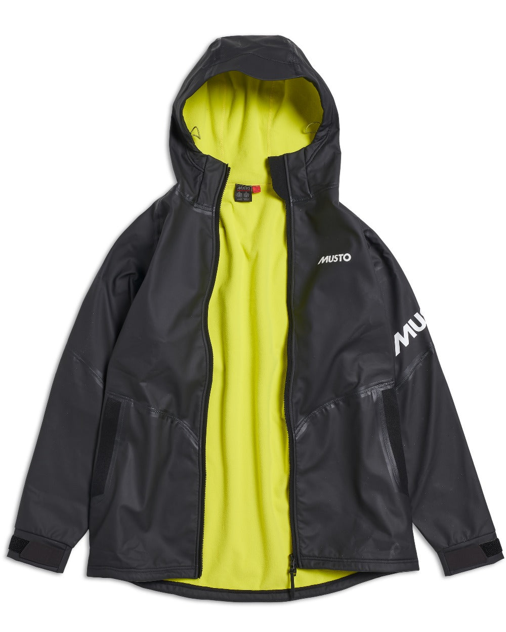 Black coloured Musto Champ Aqua Hoodie Jacket on white background 