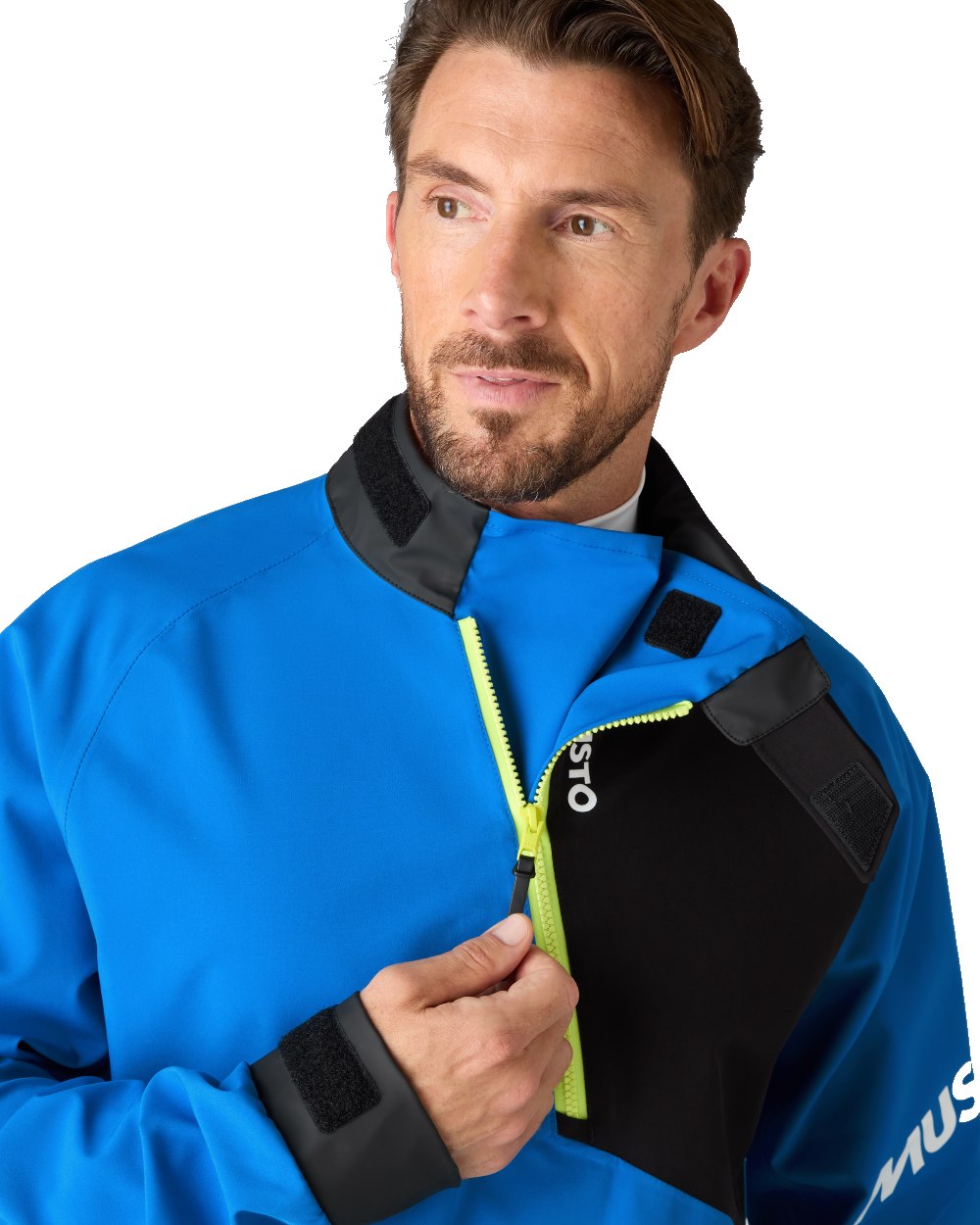 Aruba Blue Musto Champ Smock 2.0 on white background 