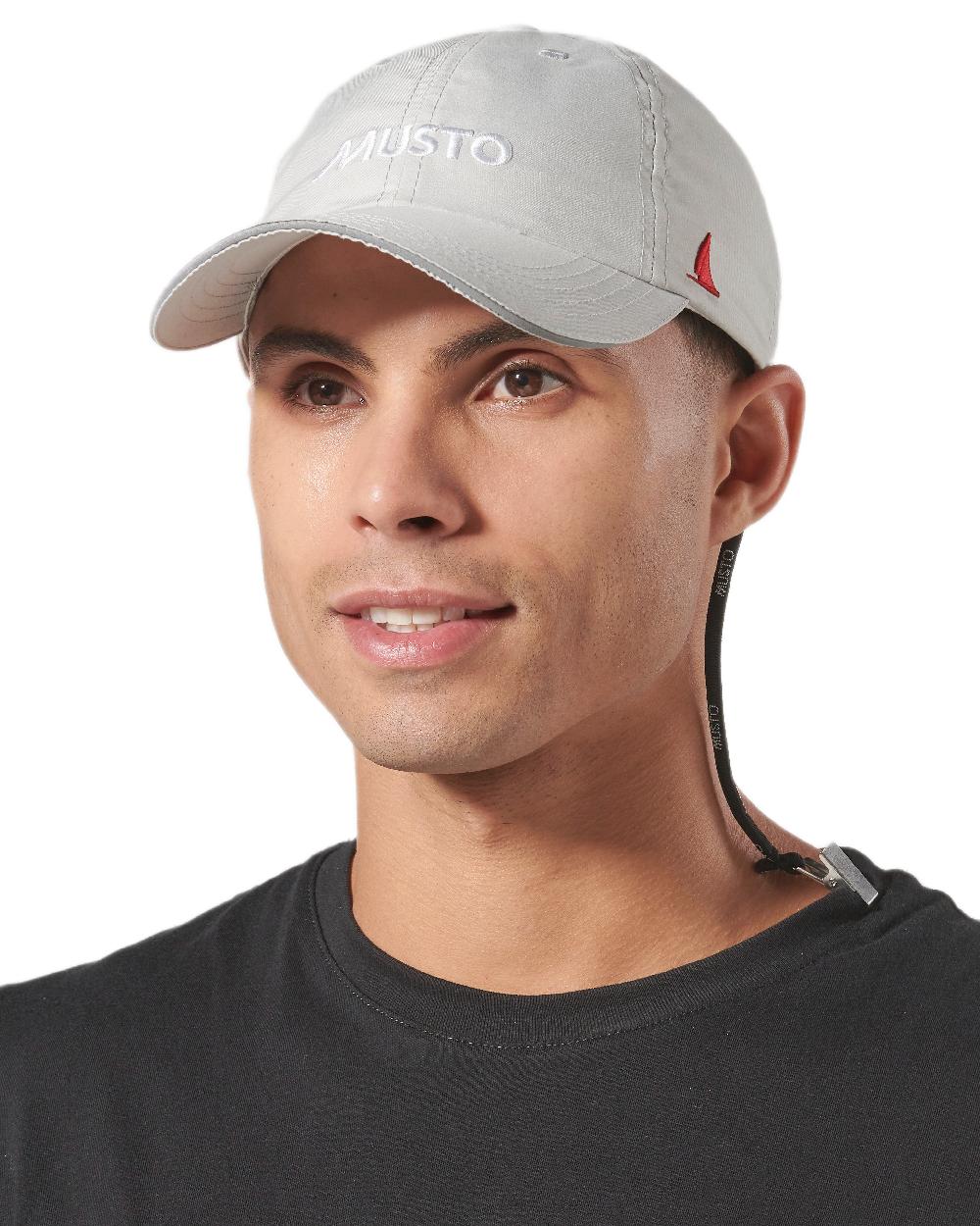 Platinum coloured Musto Essential Fast Dry Crew Cap on white background 