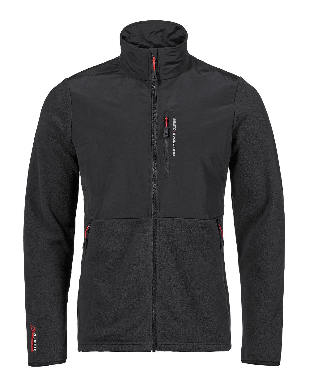 Black coloured Musto Evolution Polartec Fleece on white background 