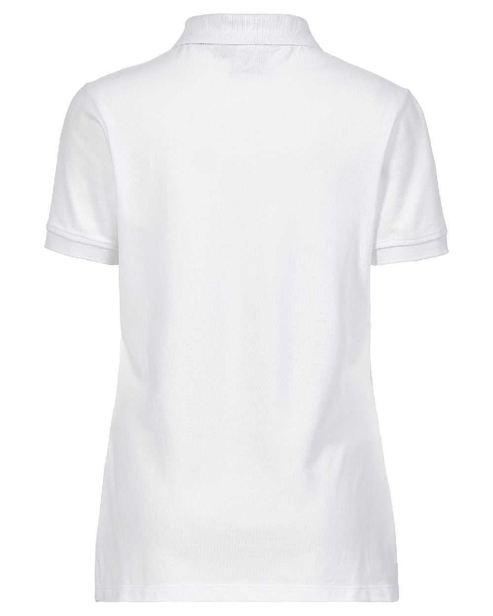 White Coloured Musto Ladies Essential Pique Polo Shirt on white background 
