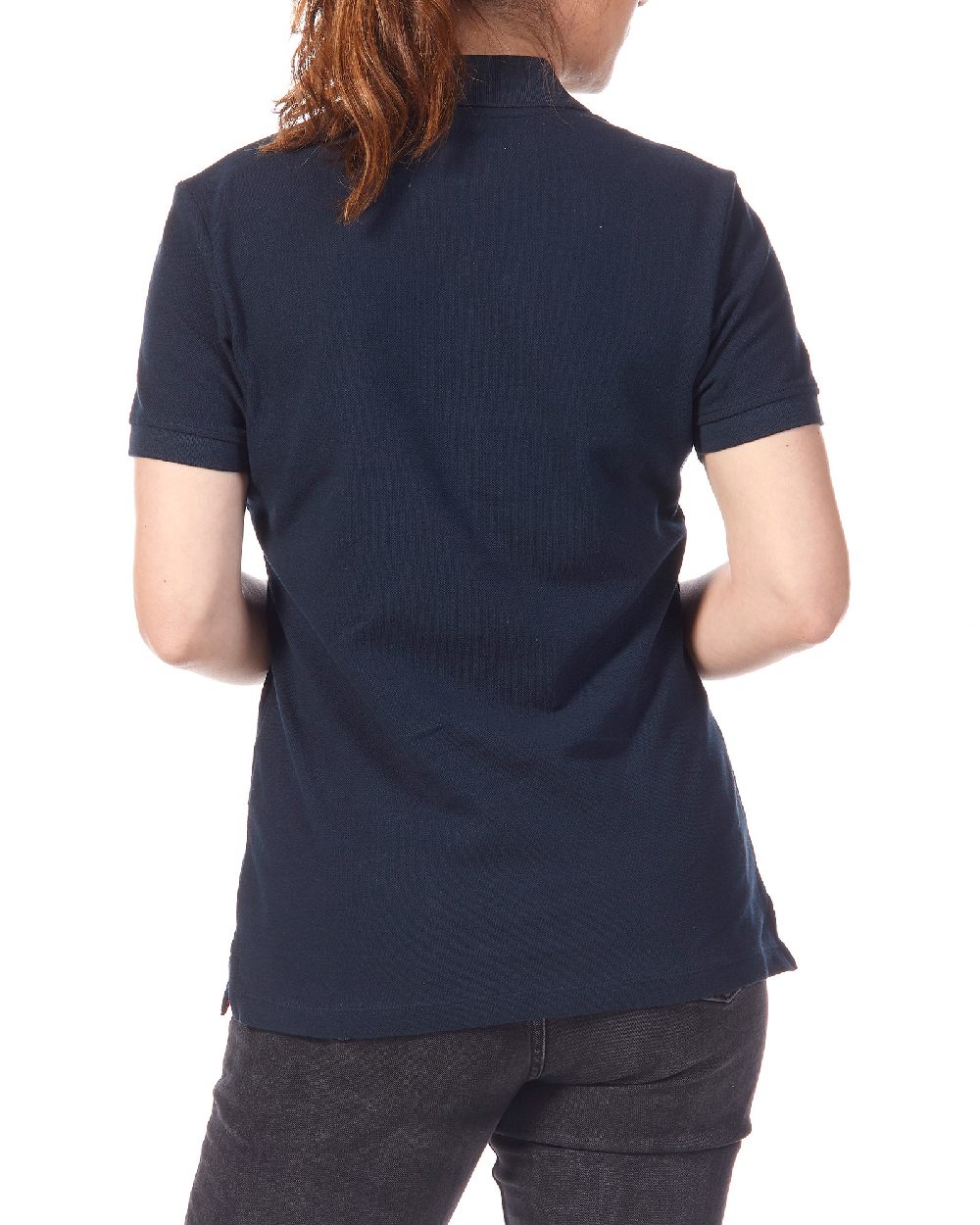 Navy Coloured Musto Ladies Essential Pique Polo Shirt on white background 

