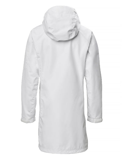 White coloured Musto Ladies Sardinia Long Rain Jacket on white background 