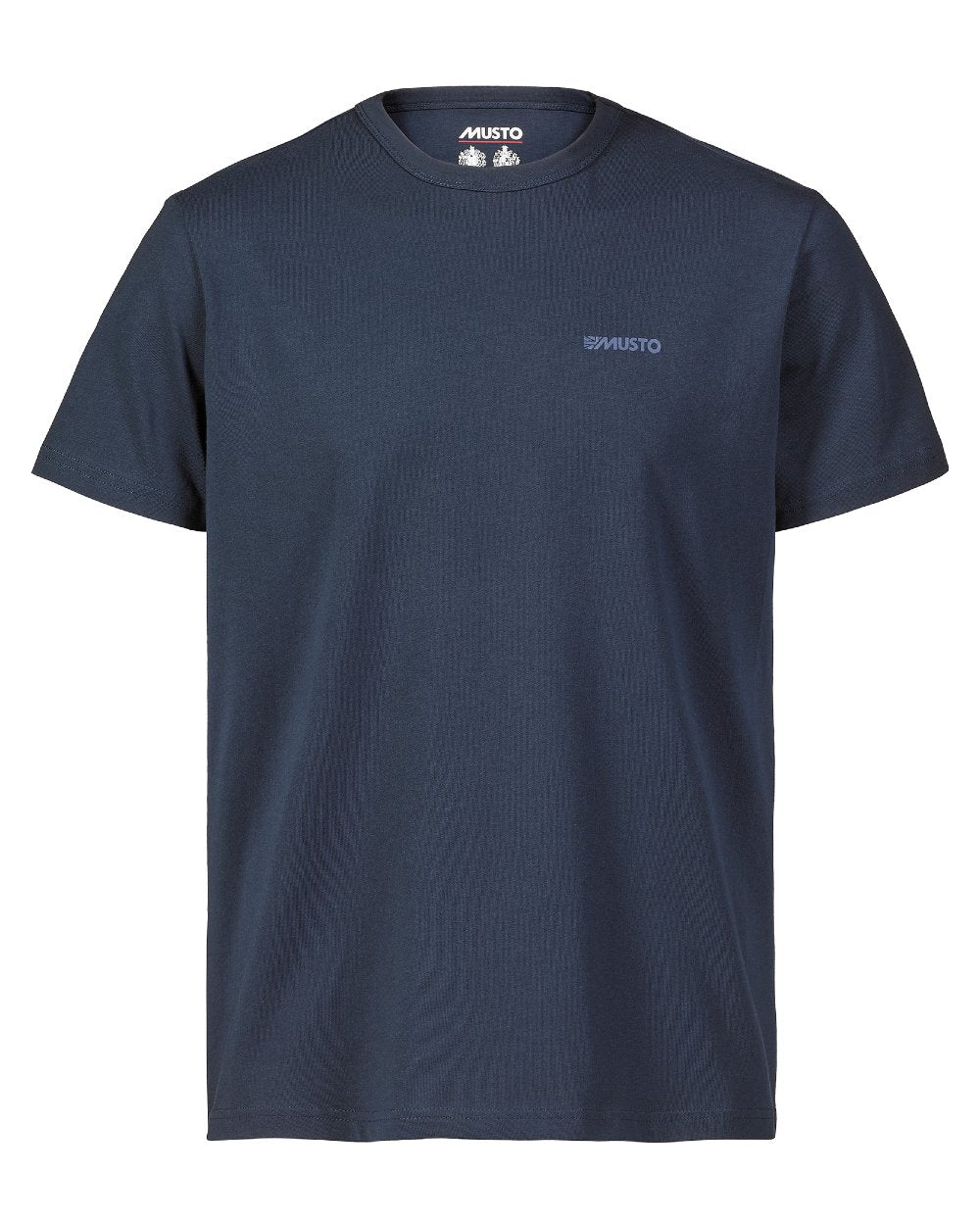 Navy Coloured Musto Marina Short Sleeve T-Shirt on white background 