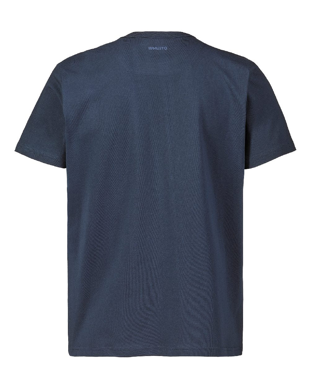 Navy Coloured Musto Marina Short Sleeve T-Shirt on white background 