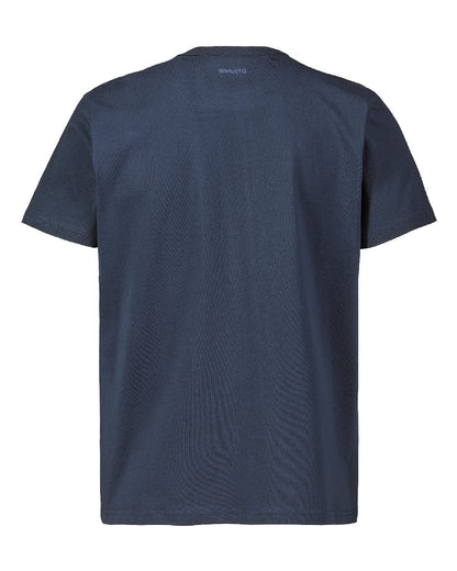 Navy Coloured Musto Marina Short Sleeve T-Shirt on white background 