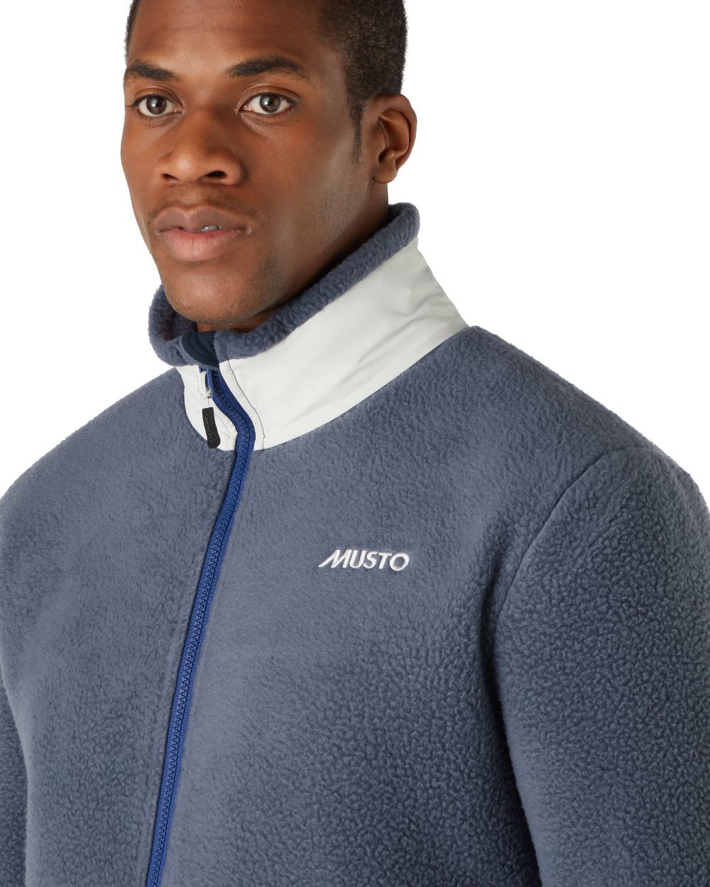 Blueprint coloured Musto Mens 64 Pile Fleece Jacket On A White Background 