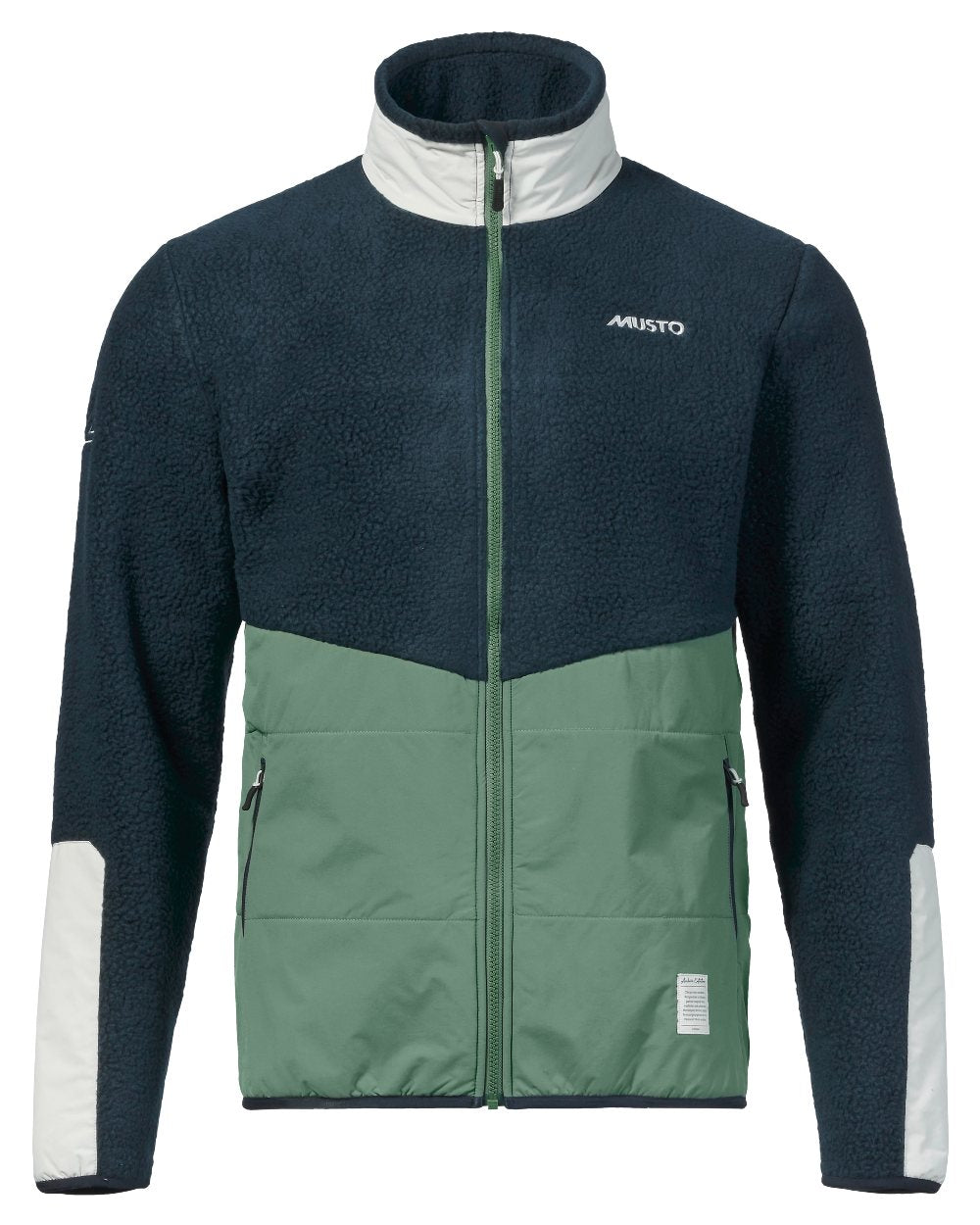 Duck Green coloured Musto Mens 64 Pile Fleece Jacket On A White Background 