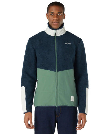 Duck Green coloured Musto Mens 64 Pile Fleece Jacket On A White Background 