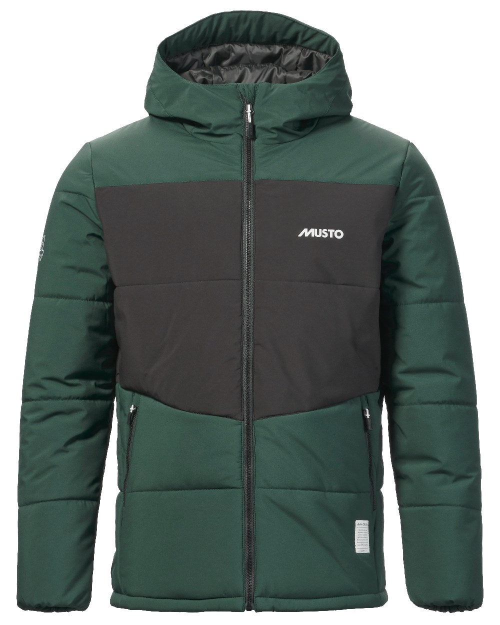 Darkest Spruce Coloured Musto Mens 64 Puffer Jacket on white background 