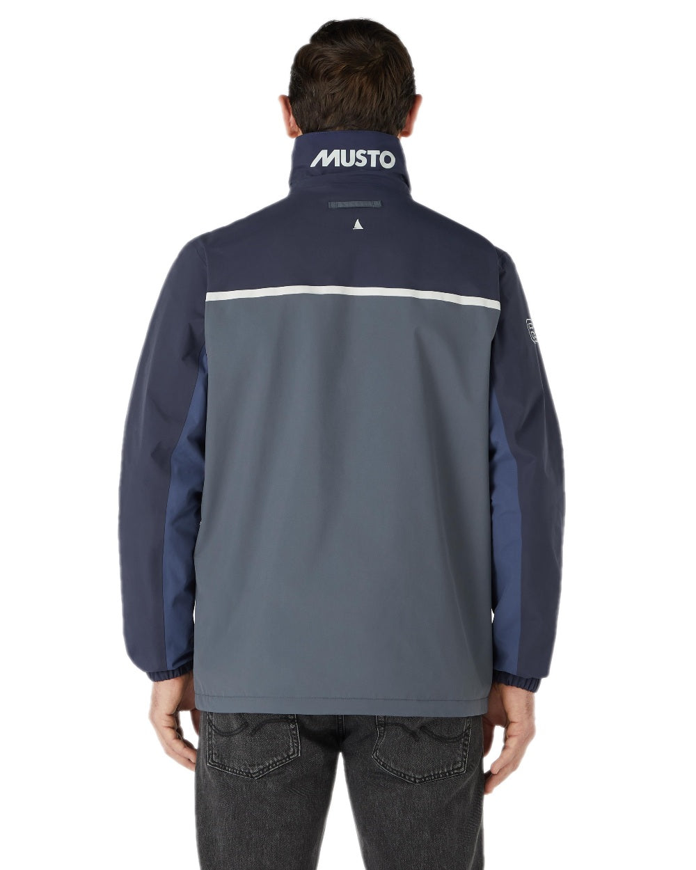 Ombre Blue Navy Coloured Musto Mens 64 Regatta Jacket on white background 