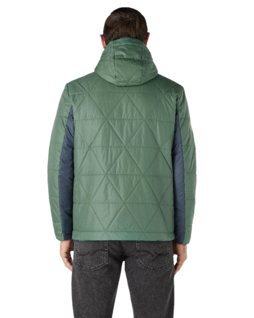 Duck Green Coloured Musto Mens 64 Snug Quilt Anorak on white background 