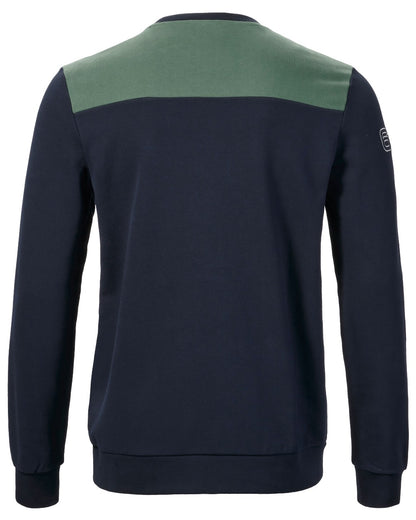 Navy Duck Green coloured Musto Mens 64 Tri Colour Sweatshirt On A White Background 