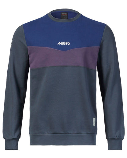 Ombre Blue Blueprint coloured Musto Mens 64 Tri Colour Sweatshirt On A White Background 