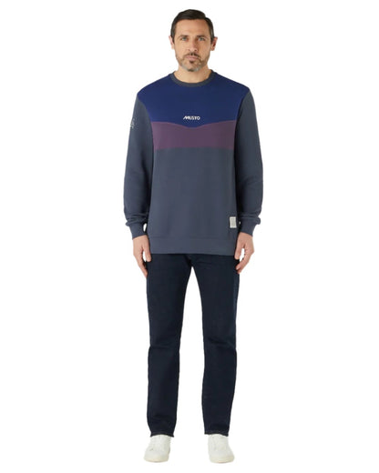 Ombre Blue Blueprint coloured Musto Mens 64 Tri Colour Sweatshirt On A White Background 