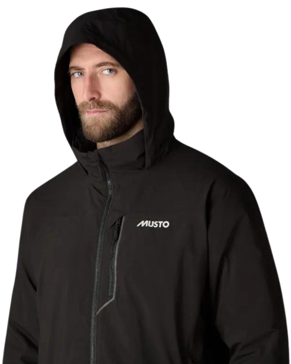 Black coloured Musto Mens BR1 Primaloft Midlayer Jacket on white background 