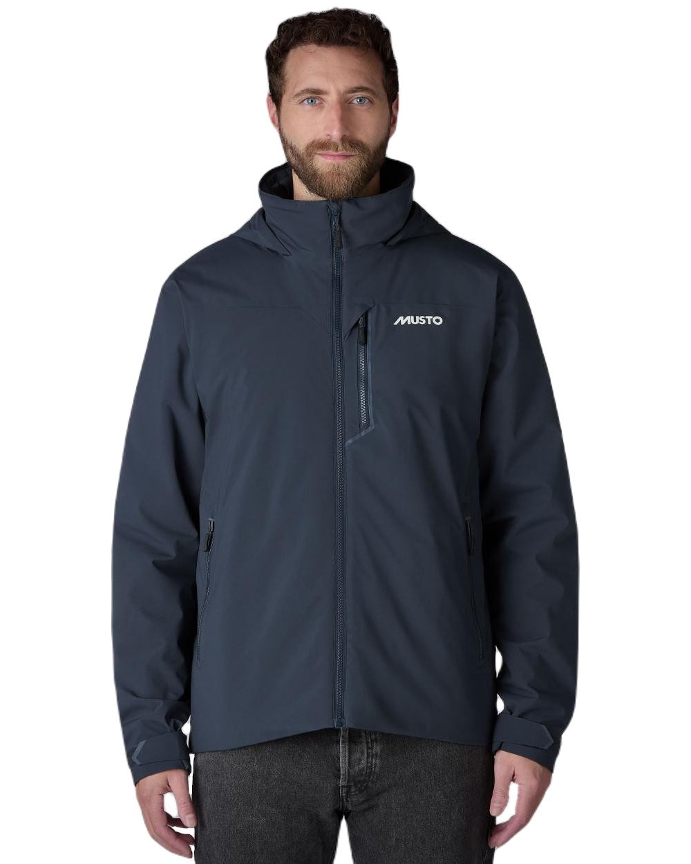 True Navy coloured Musto Mens BR1 Primaloft Midlayer Jacket on white background 