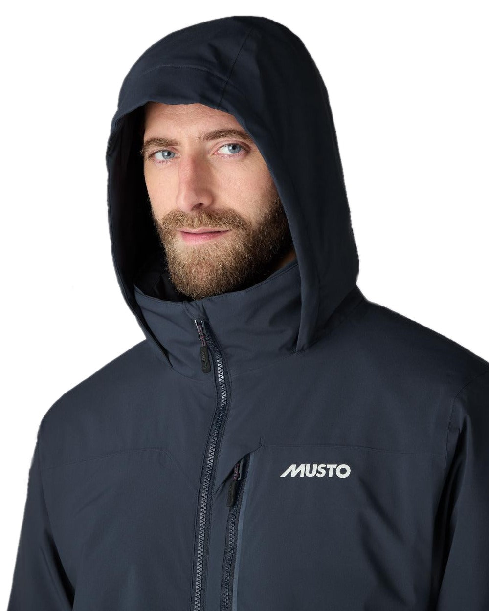 True Navy coloured Musto Mens BR1 Primaloft Midlayer Jacket on white background 