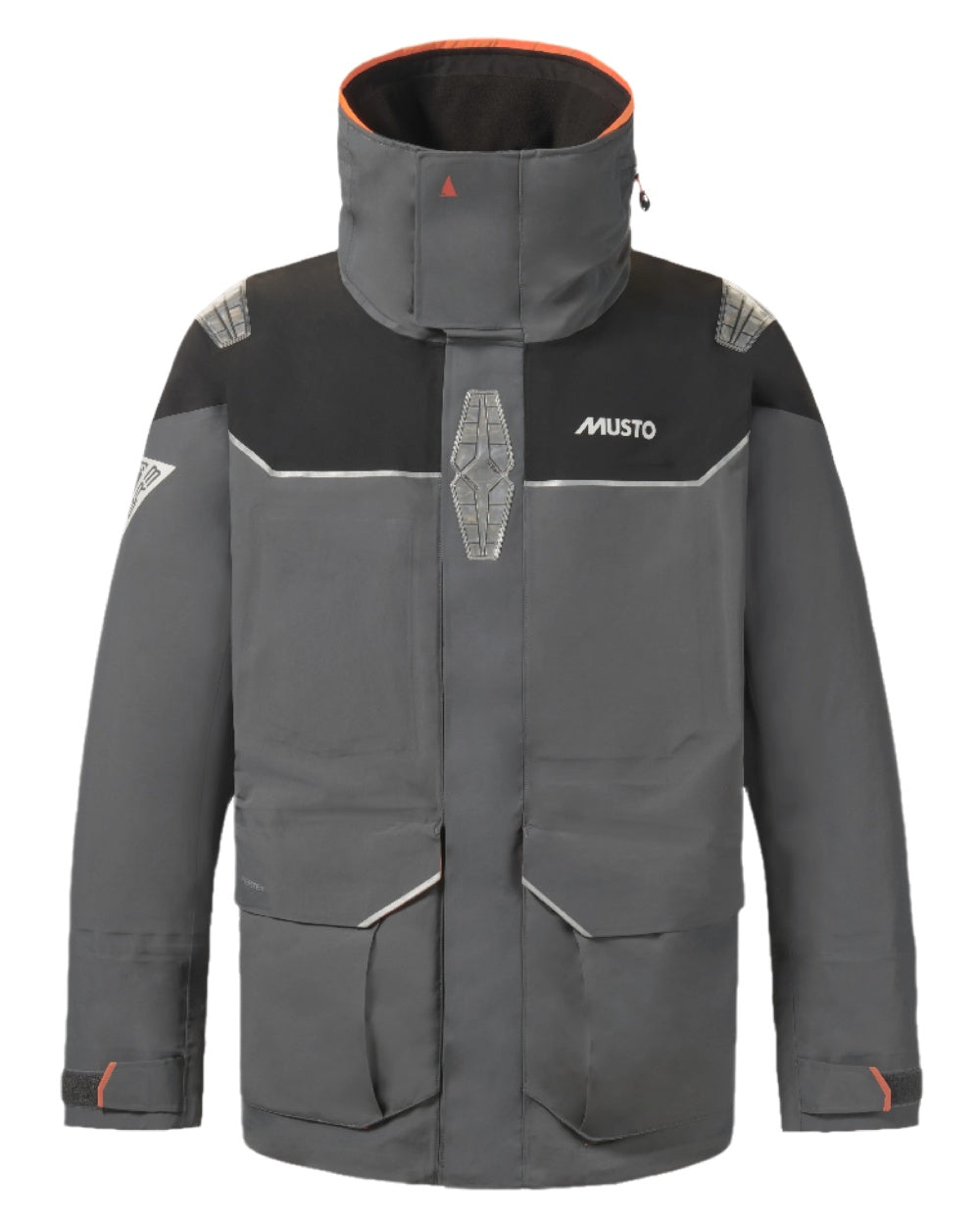 Charcoal coloured Musto Mens BR3 Pertex Offshore Jacket on white background 