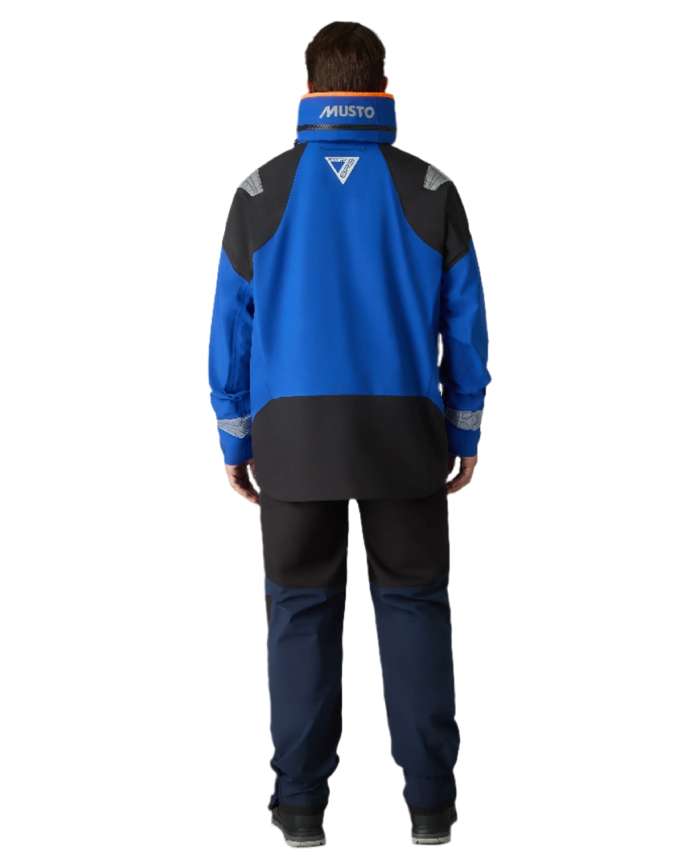Mazarine Blue coloured Musto Mens BR3 Pertex Offshore Jacket on white background 