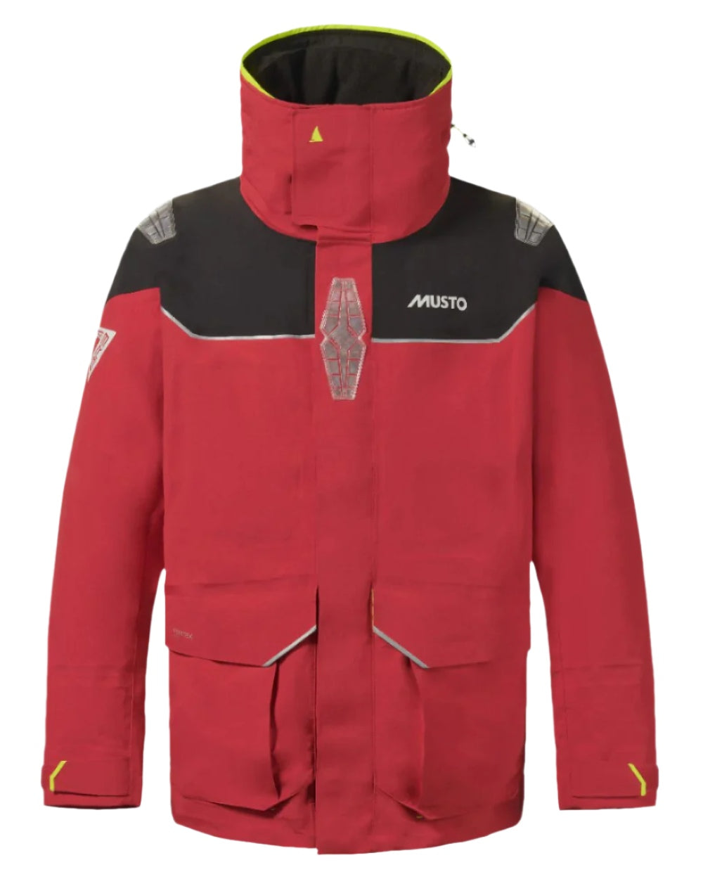 True Red coloured Musto Mens BR3 Pertex Offshore Jacket on white background 