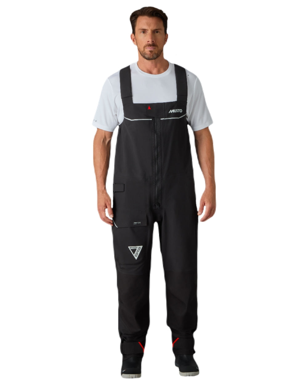 Black coloured Musto Mens BR3 Pertex Offshore Trousers on white background 