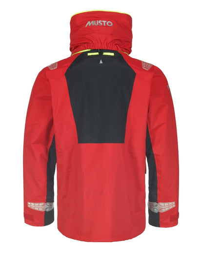 True Red coloured Musto Mens Br2 Offshore Jacket 2.0 on white background 