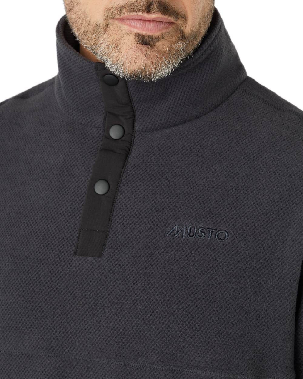 Carbon Coloured Musto Mens Classic Fleece Pullover On A White Background 