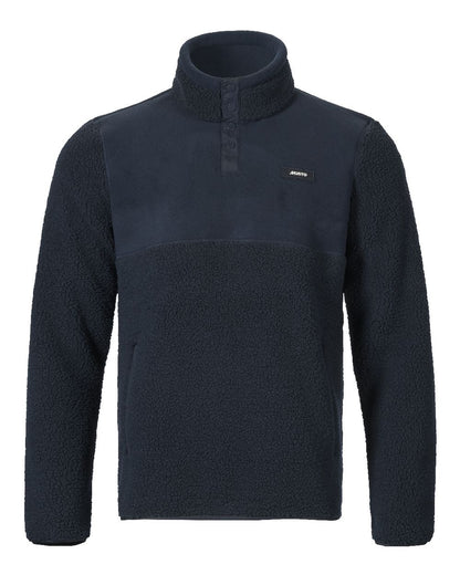 Navy Coloured Musto Mens Cover Deep Pile Fleece Jacket on white background 